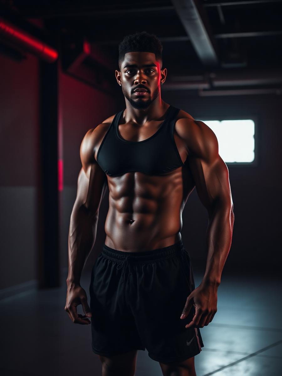 Portrait of member Yusuf standing in the gym